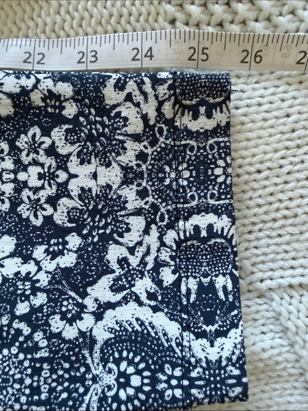 Blue & White Damask Print Stretch Pants - Picture 5 of 5